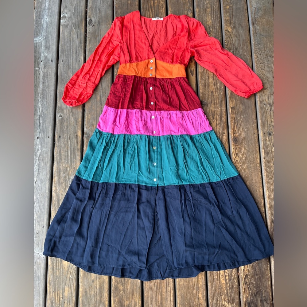 Marine Layer Maeve Colorblock Maxi Dress Size Small - Picture 2 of 7